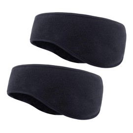 Cretty-Meet 2 PCS Fleece Ear Warmers for Men Women, Soft Earmuffs Comfortable Winter Headband Ear Muffs Warm Ear Covers for Cold Weather Running Cycling Ski (Black)