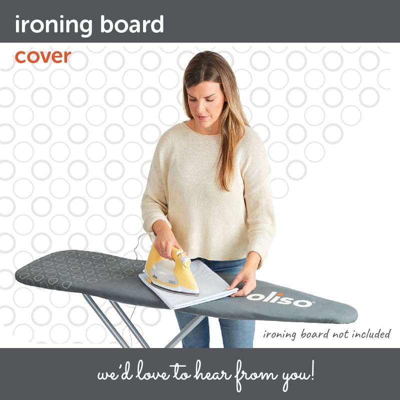 oliso Ironing Board Cover – 100% Cotton with Professional Felt