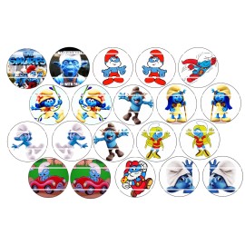 HHTDesigns Bottle Cap Images (25mm) 1" ~ Precut Smurfs inspired - Lot of 80 images 1"