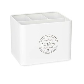 San Ignacio KINVARA Metal Cutlery Tray 4 Compartments Square White