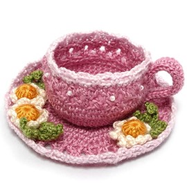 Koyama 6001002 Craft Kit, Crochet Flowers, Knit Tea Cup, Chamomile, Handmade Craft Kit, For Beginners