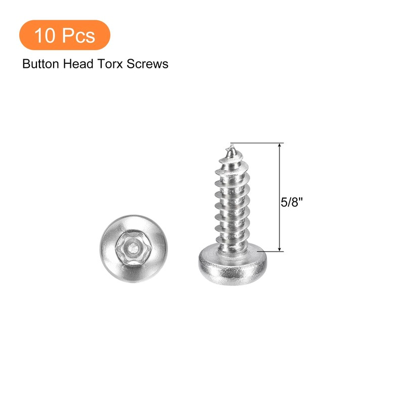 QUARKZMAN #10 x 5/8" Torx Security Screws, Pack of 10