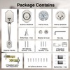 Calzibeno Brushed Nickel Front Door Handle and Deadbolt Set, Front