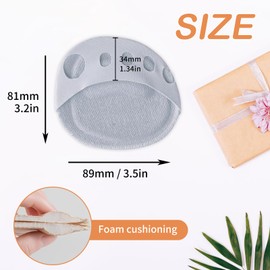 SooGree 3 Pairs Ball of Foot Cushion Pads Honeycomb Fabric Forefoot Socks Pads Women's Invisible Toeless Half Socks Metatarsal Pads for Women Men Forefoot Care (3Pairs Gray, M)