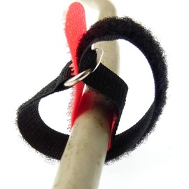 10 x 16 cm x 16 mm resealable Velcro cable ties, neon red with metal eyelet, cable Velcro tape, 160 mm, reusable