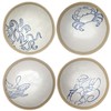 Creative Co-op Sea Life 7-inch Hand-Painted Stoneware Bowls, Set of