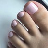 False Toe Nails with Glue - 24pcs Light Pink False