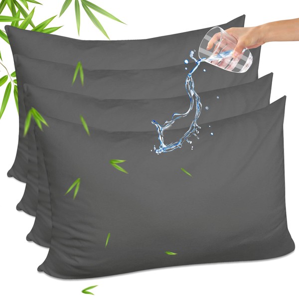 Gogreen Bamboo Rayon Waterproof Pillow Protector, Breathable Pillow Cover, Cooling