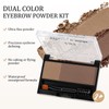 Boobeen Dual-Color Eyebrow Powder with Eyebrow Seal Stamp, Waterproof Nature