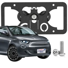 Heavy Duty Front License Plate Frame Compatible with 2013-2019 Fiat 500, 500e or Abarth, No Drill Grille Mount, Anti-Theft License Plate Holders Bracket, Rust-Proof, Rattle Proof Car Accessories