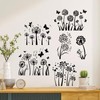 CREATCABIN 4Pcs Dandelion Wall Stickers Flower Stickers Murals Decals Dandelion