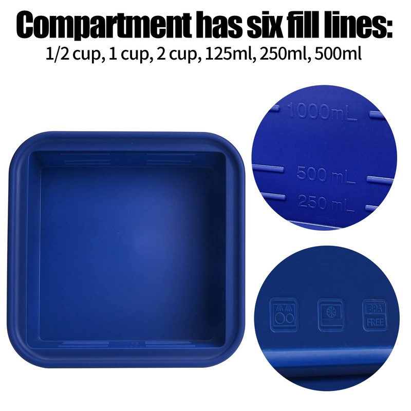 Kinggrand Kitchen 4 Cup Silicone Freezer Molds 2 Pack Soup