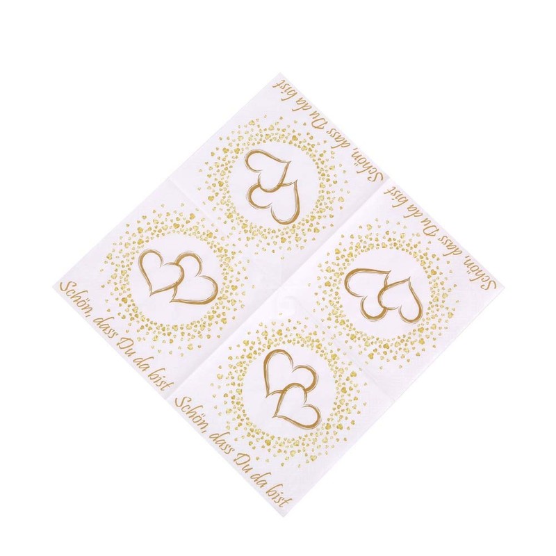 20 Napkins "Schön, dass du da bist" (German Language) Golden