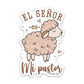 El Senor es mi Pastor Sticker Cristiano Christian Salmo 23 Biblia Bible Verse Stickers Religious Waterproof Vinyl Decals For Water Bottle Journal Laptop Phone Scripture God Worship Faith Jesus Sticker