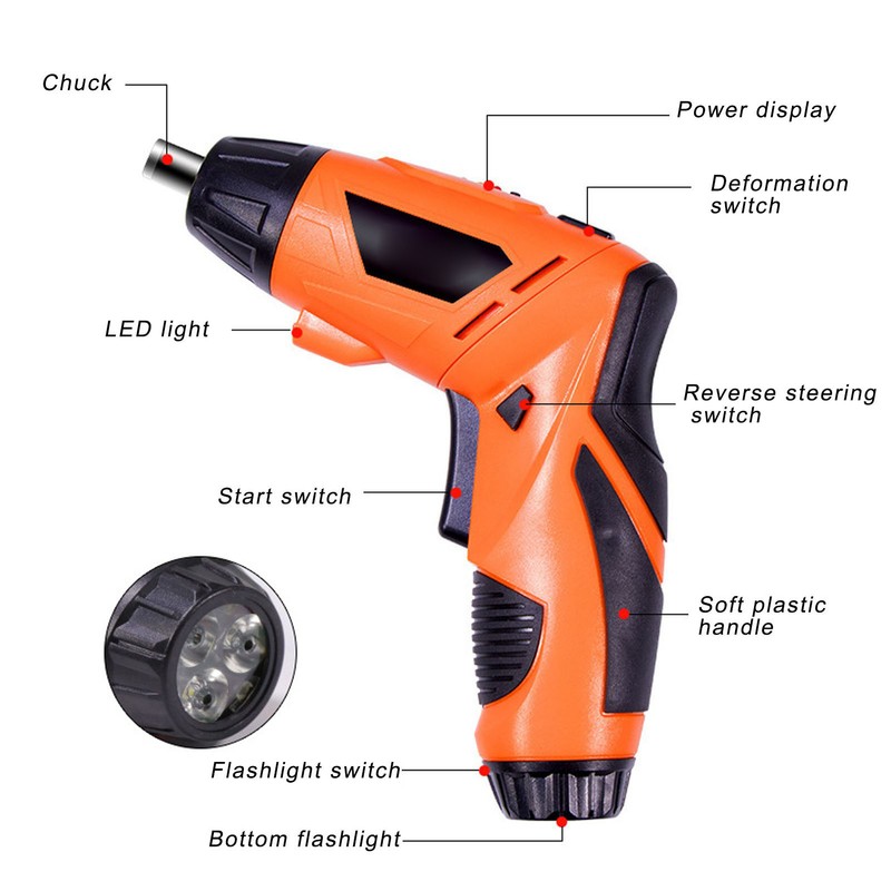 4.2V 1300mah Electric Screw Driver Mini Lithium Battery Screwdriver Rechargeable