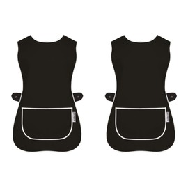 LINEN CLOSET Womens Tabards with Pockets for Ladies Cleaning Catering Chef Kitchen Aprons Unisex Hygea Tabard Apron Work Tabards Men