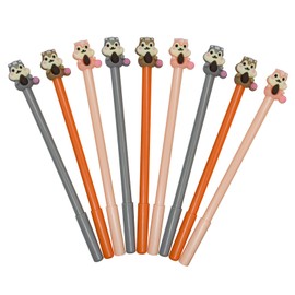 Lopenle 12PCS Cute Squirrel Pens Novelty Animal Gel Pens Nuts Top 0.5mm Black Ink For School Home Office Stationery Store