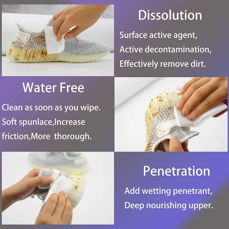 mygezi 2 Pack 60 Pcs Shoe Sneaker Wipes Cleaner Quick