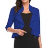 Women's Open Front Cropped Cardigan 3/4 Sleeve Casual Shrugs Jacket