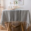 Lifetooler Square Tablecloth Cotton Linen Tablecloth Washable Tassel Tablecloth Wrinkle