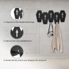 Coffin Coat Hooks, Black Wooden Coat Rack with 5 Hooks,