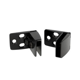 Gedotec Glass Door Hinge Top & Bottom Black Matt Square I Easy Assembly of Glass Plate for Clamping I Use Top & Bottom - Closed