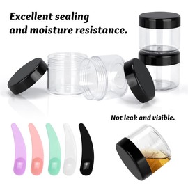 BELICOO 24 Pieces 20 ml Empty Cream Containers Jars, Cream Jars with Screw Cap, for Lotion, Cosmetics, Shampoo (20 ml, Black)