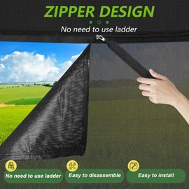 RV Awning Sun Shade Screen with Zipper 9'x13'3" Fit for 14FT Awning Universal Black Mesh Screen Sun Shade Complete Kits UV Blocker Sunscreen Canopy for Camper Trailer Motorhome Awnings Black