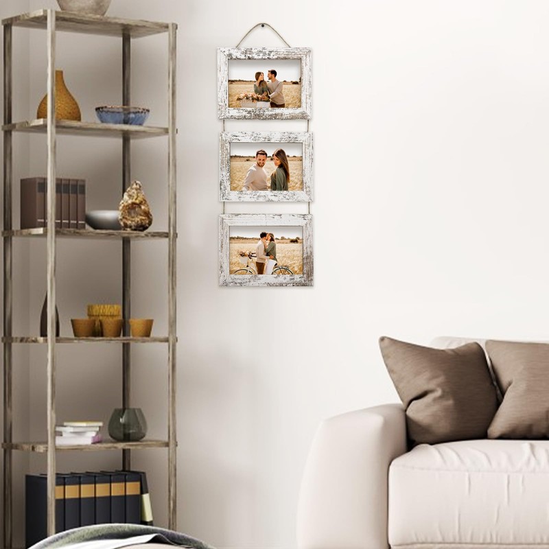 Rexllon 4x6 Wall Hanging Picture Frames Collage with 3 Opening