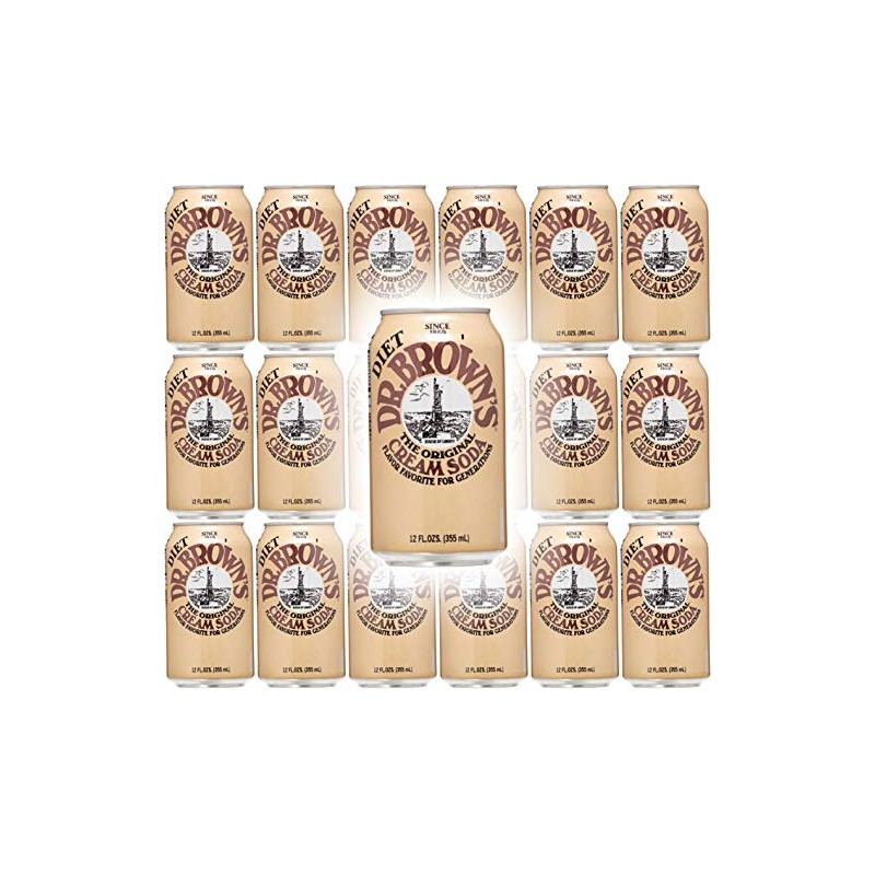 Dr. Brown's Diet Cream Soda, 12oz Can (Pack of 18,