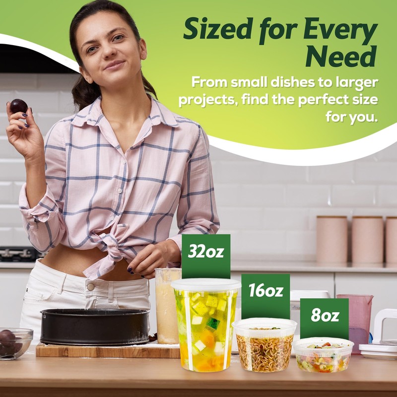 ecoZo 16 oz. Food Storage Containers with Lids [50 Sets]