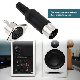 eMagTech 6pcs 5 Pin DIN Male Plug Female Adapter Solder Panel Mount for Digital Equipment Video Signals Chassis