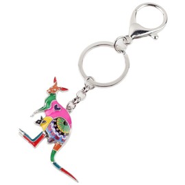 WEVENI Enamel Alloy Australia Kangaroos Keychain Accessories for Women Girls Bag Wallet Car Charms, Multicoloured, Medium