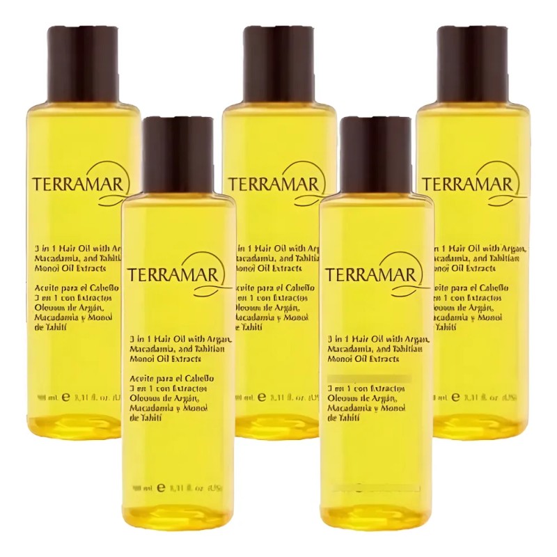 Óleo Argán 5 Pzs Terramar Aceite Tratamiento Para El Cabello