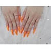  Orange Caramel Homemade Nail Tips - Short Round /