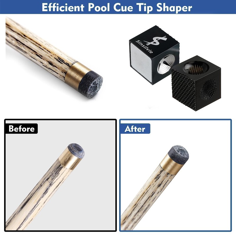 Sinsilvie Pool Cue Tips Shaper 3 in 1 Cue Tips