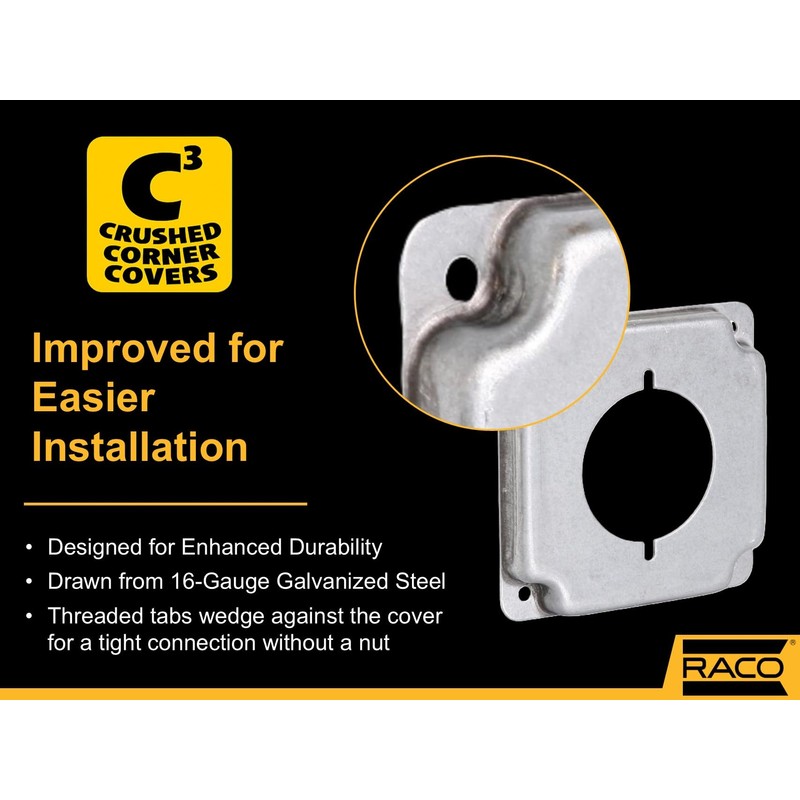 Hubbell-Raco 810C 30-50A Receptacle 2.141-Inch Diameter 4-Inch Square Exposed Work