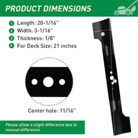 wyevee AB2101 Lawn Mower Blade for EGO 56V, High Lift Blade Fits for 21" Deck, Replaces LM2100, LM2101, LM2102-SP, LM2100-SP, LM2142-SP, 2 Pack