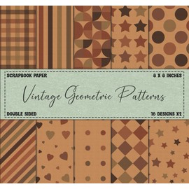 Geometric Scrapbook Paper: Vintage Patterns Themed, Double Sided 8 x 8" Designs (Craft Paper Pad)
