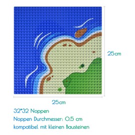 Base Plate for Classic Small Building Blocks, Building Plate Compatible with All Standard Brands, 25 x 25 cm Plate Set for Creative Play, Plate for Ocean