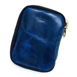 Agility affa "Double" Smart Key Case, Storage of 2, Key Case, Key Pouch, Card Key, License Wallet, Genuine Leather, Compact Men's, Women's, navy