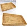 Rattan Tray Tabletop Organization Hand Woven Snack Storage Basket Multifunctional