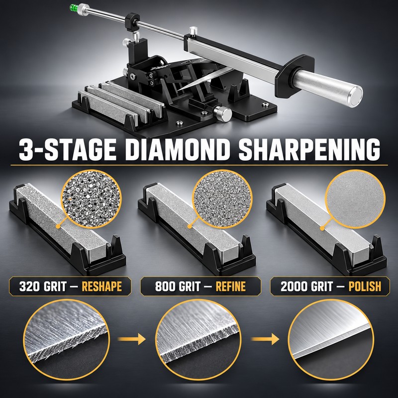 GEN2 Precision Knife Sharpening System with Adjustable 10–30° Angle and