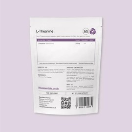 Life Essentials L-Theanine 200mg Supplement - 120 Vegan Capsules for Stress Relief & Calm Focus - Premium Quality Natural Amino Acid for Relaxation, Brain Power & Mental Clarity