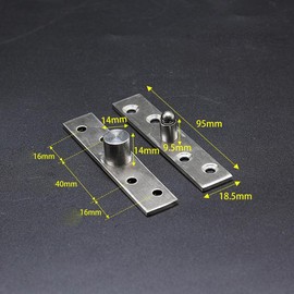 2 Kits of 360 Degree Door Pivot Hinge,Center Pivot Heavy Duty Concealed Rotating Door Hinge,Stainless Steel 360 Degree Spindle,Stainless Steel Window Door Fittings 95 * 18.5mm