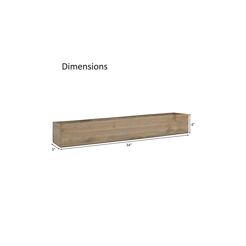CYS EXCEL Rectangle Wood Planter Box with Removable Plastic Liner
