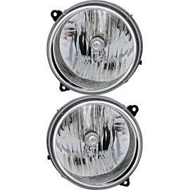 jpautowholesale For 2005-2007 Jeep Liberty Headlight Halogen Set Driver and Passenger Side