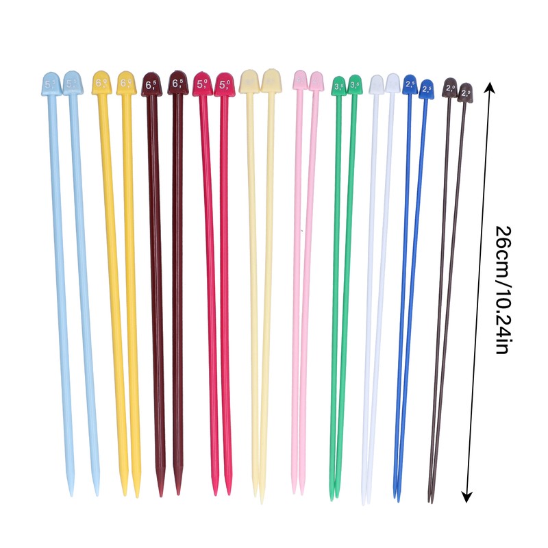 20Pcs Knitting Needles Multicolour Portable 26cm Sweater Needle Plastic Weaving