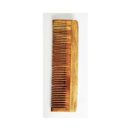 Yuktha Eternal Neem Wooden Comb -Soaked In 17 Herbs Neem, Castor & Coconut Oil For Multi-Actions - Detangling, Frizz Control & Shine,Suited For All Hair Types (Dual Tooth)