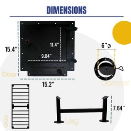 Sonret barrel woodstove kit – Perfect for 30-55 Gallon barrel metal barrel - With 55g burn barrel grate barrel stove kits - Fire wood camp stove barrel stove kit & fireplace grates For Cooking